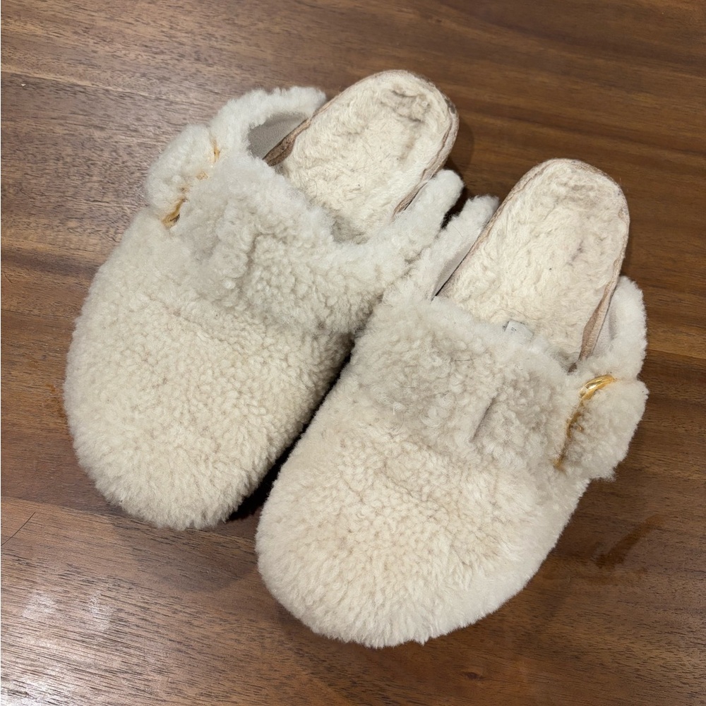 BIRKENSTOCK Women Boston Big Buckle Teddy Shearling Clogs size8-8.5 39 EU(used)